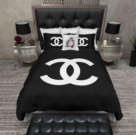 chanel bedroom decor white black and gold|luxury chanel bedroom.